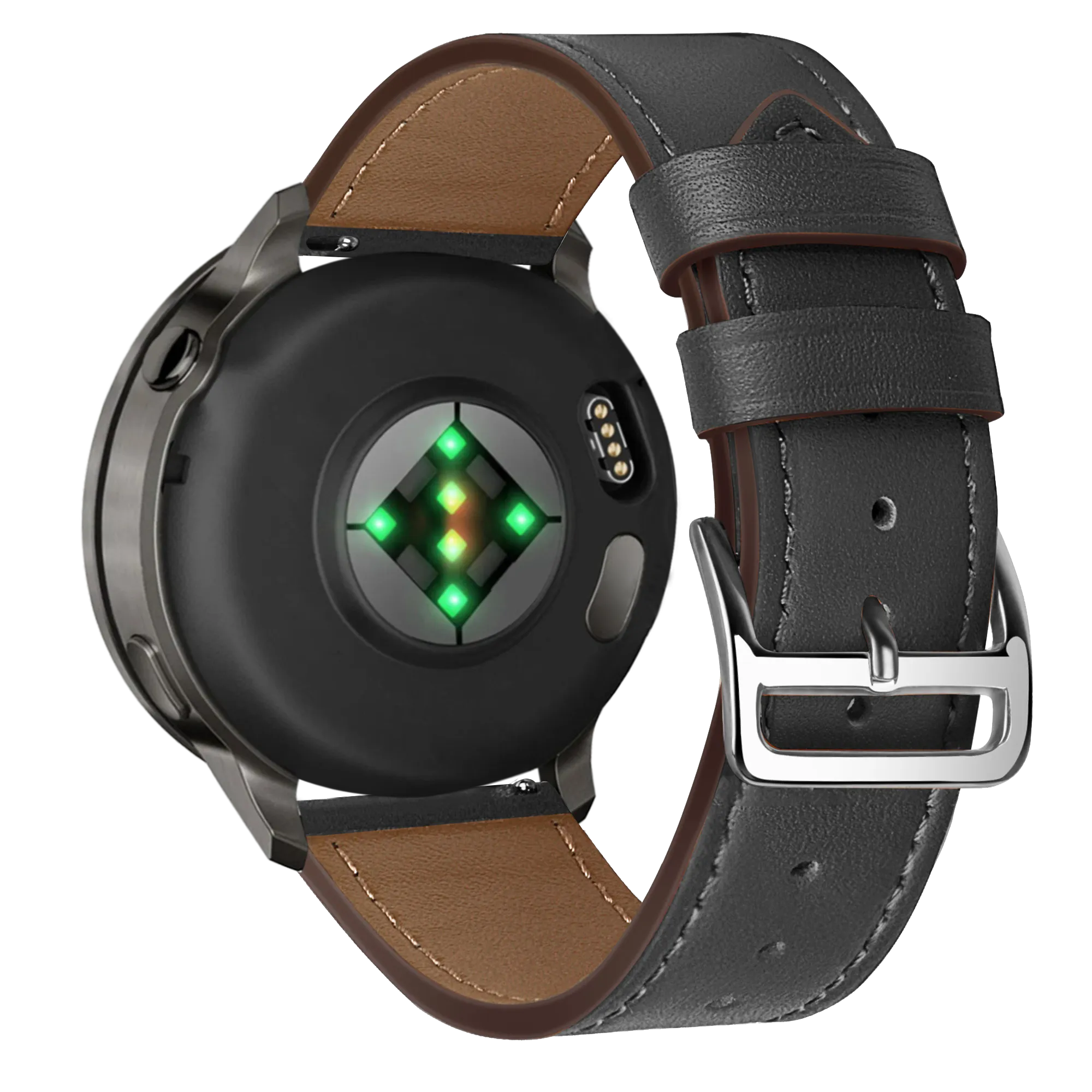 Bandz Garmin Venu 2 lederen band 'Deluxe' (zwart)