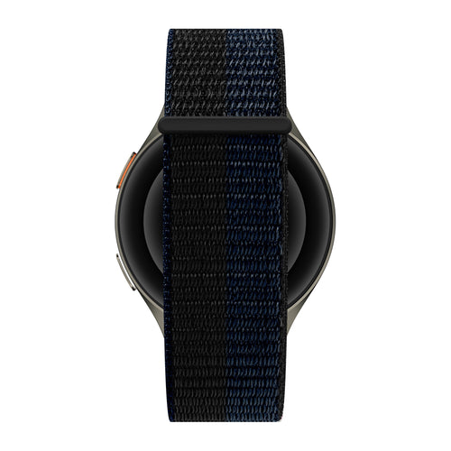 Bandz Samsung Galaxy Watch 46mm Nylon Strap 'Easy Fit' (Black/Blue)
