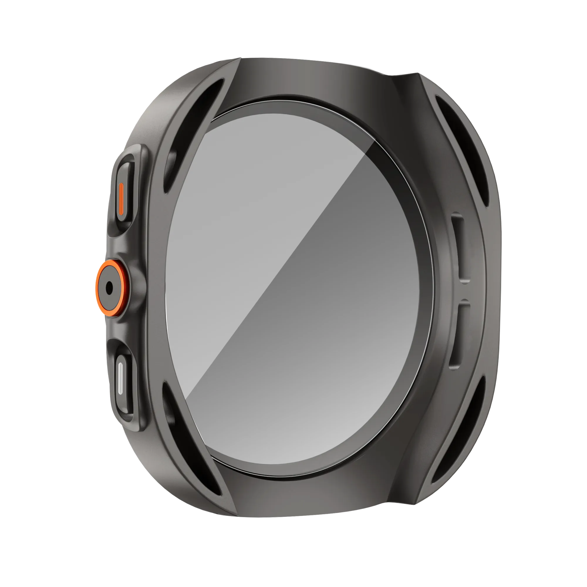Bandz Samsung Galaxy Watch 7 - 44mm square PC hoesje met glas (titanium grijs)