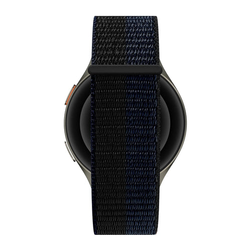 Bandz Amazfit Balance 2 nylon band 'Easy fit' (zwart/blauw)