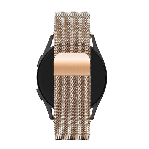 Milanese Loop Strap, rose gold, on a watch, direct front view