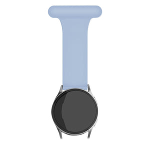 Silicone Nurse Fob, light blue, on a watch, direct front view