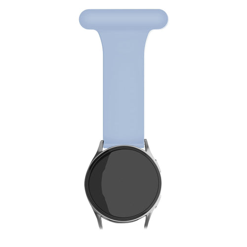 Silicone Nurse Fob, light blue, on a watch, direct front view