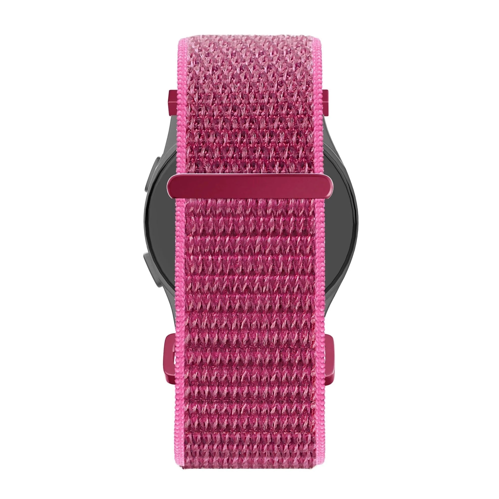 Nylon Loop Strap, dragonfruit, on a watch, direct front view