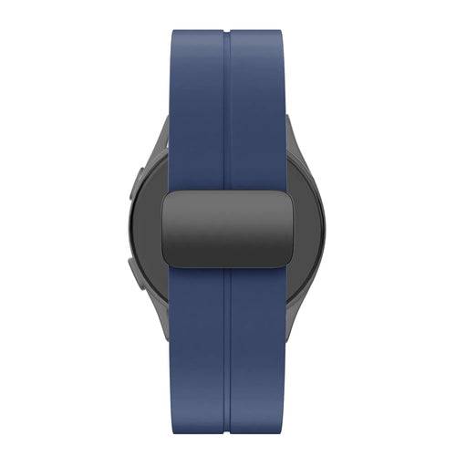 D-Buckle Silicone Strap, dark blue, on a watch, direct front view