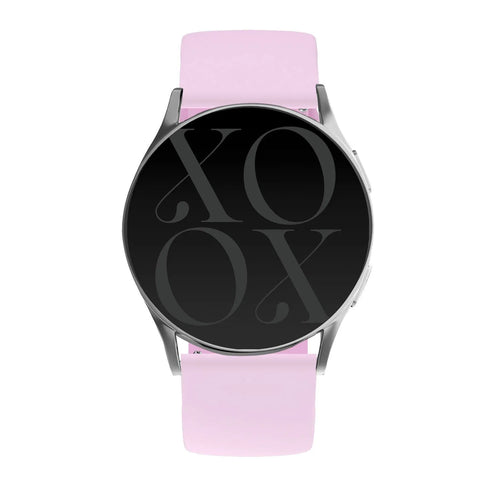 Silicone Strap, bright pink, on a watch, direct front view