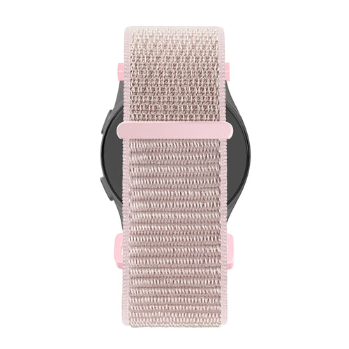 Nylon Loop Strap, rose gold, on a watch, direct front view