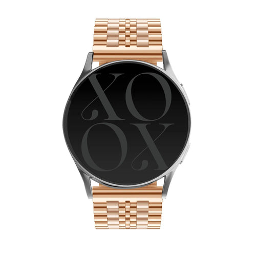 Steel Strap, rose gold, on a watch, direct front view