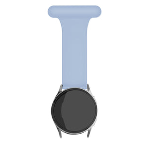 Silicone Nurse Fob, light blue, on a watch, direct front view