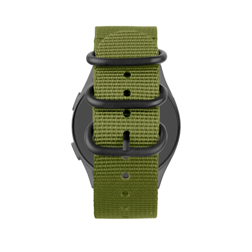 Bandz Huawei Watch GT 5 Pro - 46mm nylon band met gesp (groen)