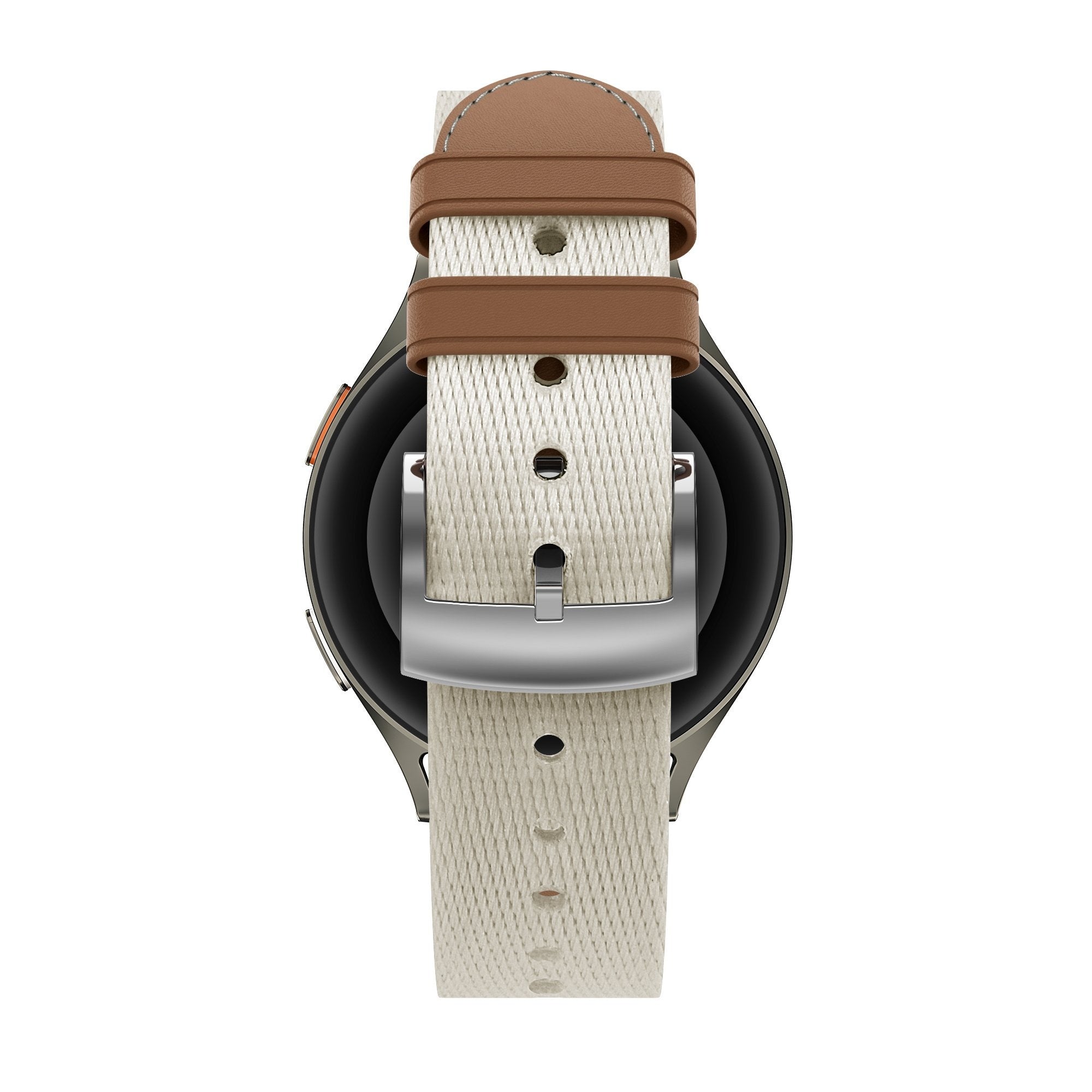 Bandz Huawei Watch GT 4 - 41mm leren hybrid band 'Easy fit' (beige/bruin)