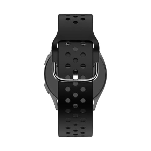 Silicone Sport Strap 'Air', black, on a watch, direct front view