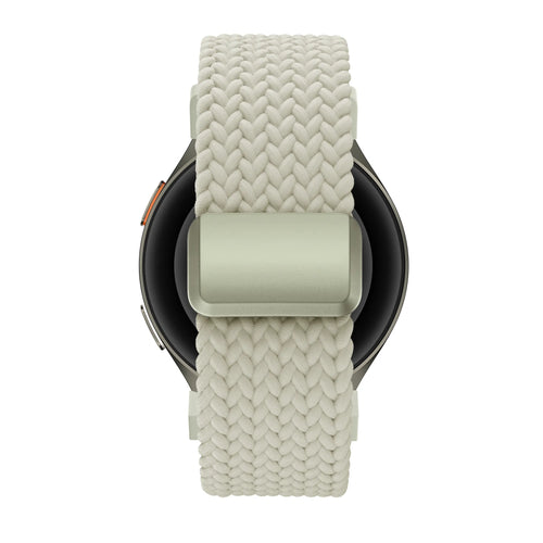 Bandz Samsung Galaxy Watch 4 44mm gevlochten band 'Easy fit' (sterrenlicht)