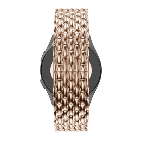 Steel Strap 'Dragon', rose gold, on a watch, direct front view