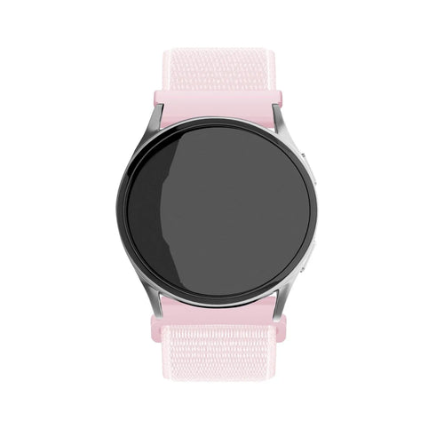 Nylon Strap, light pink, on a watch, direct front view