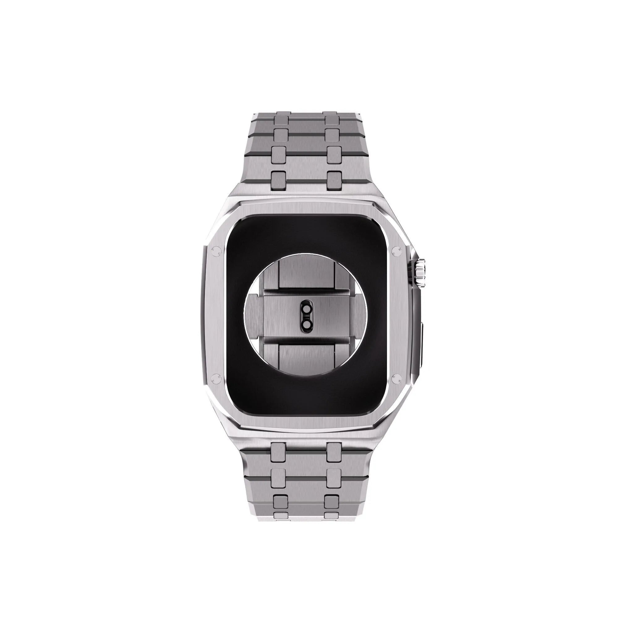 Reqior Apple Watch 45mm Case with Steel Strap (Silver)