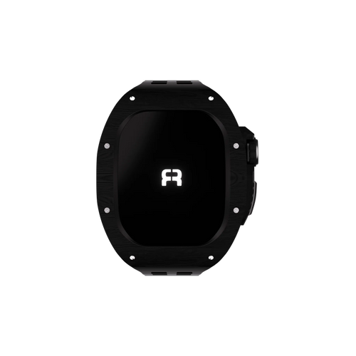 Reqior Apple Watch 45mm polymer case met rubberen band (carbon zwart)
