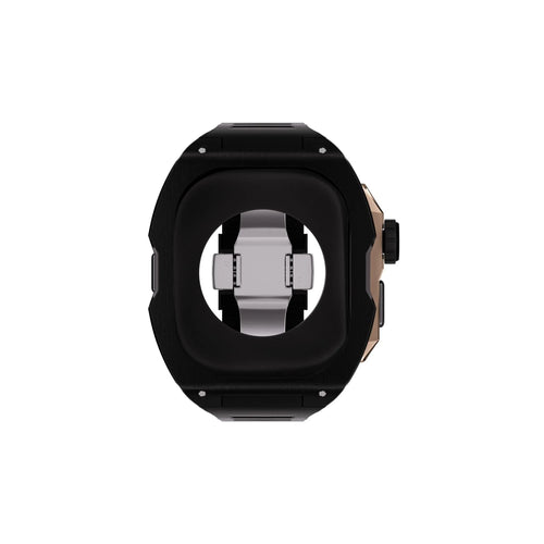 Reqior Apple Watch Ultra case met rubberen band (zwart/roségoud)