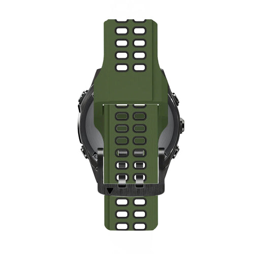 Bandz Garmin Forerunner 955 Buckled Sport Strap (Green/Black)