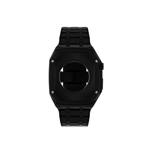 Reqior Apple Watch 45mm Case with Steel Strap (Black)