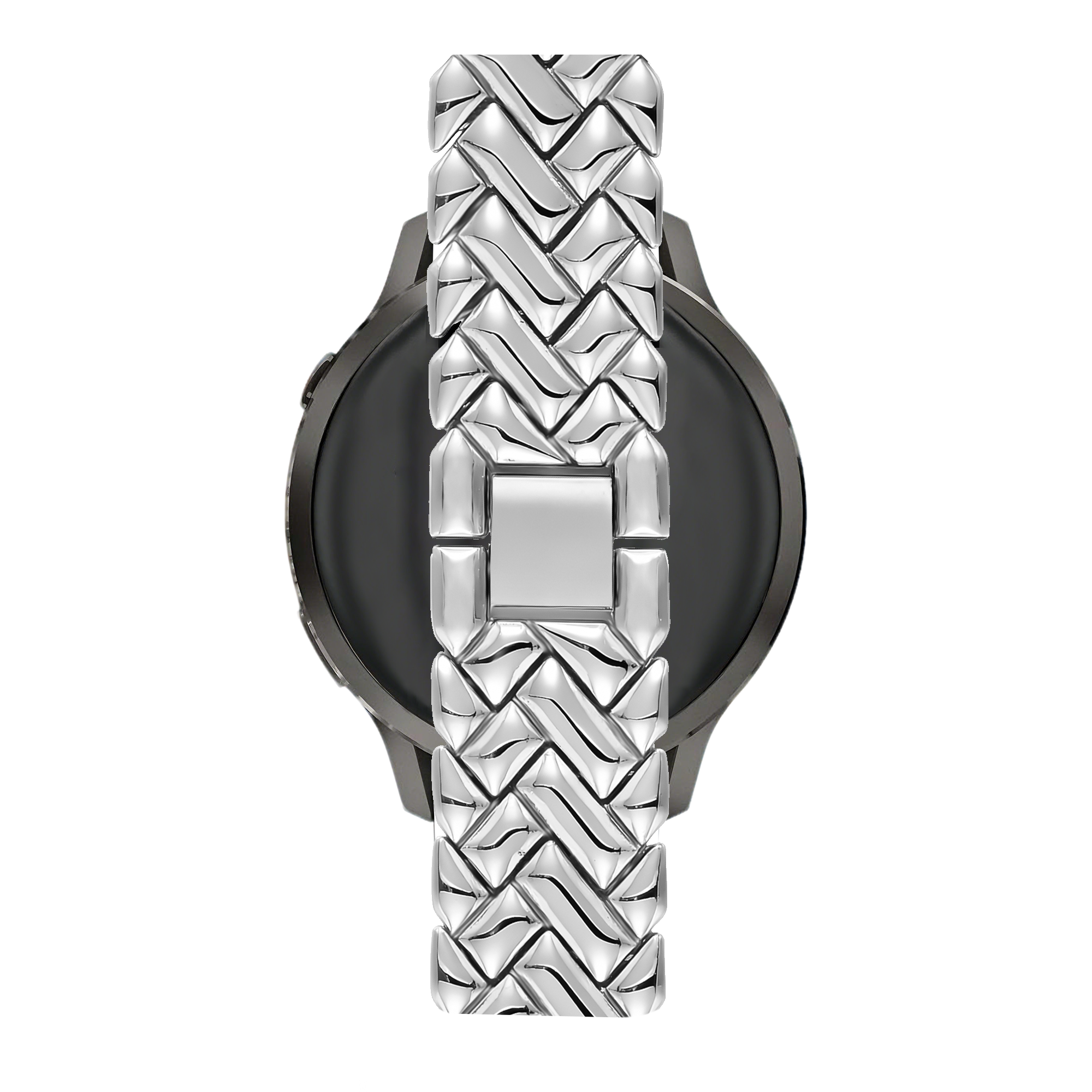 Bandz Withings Steel HR - 36mm metalen band 'V-type' (zilver)