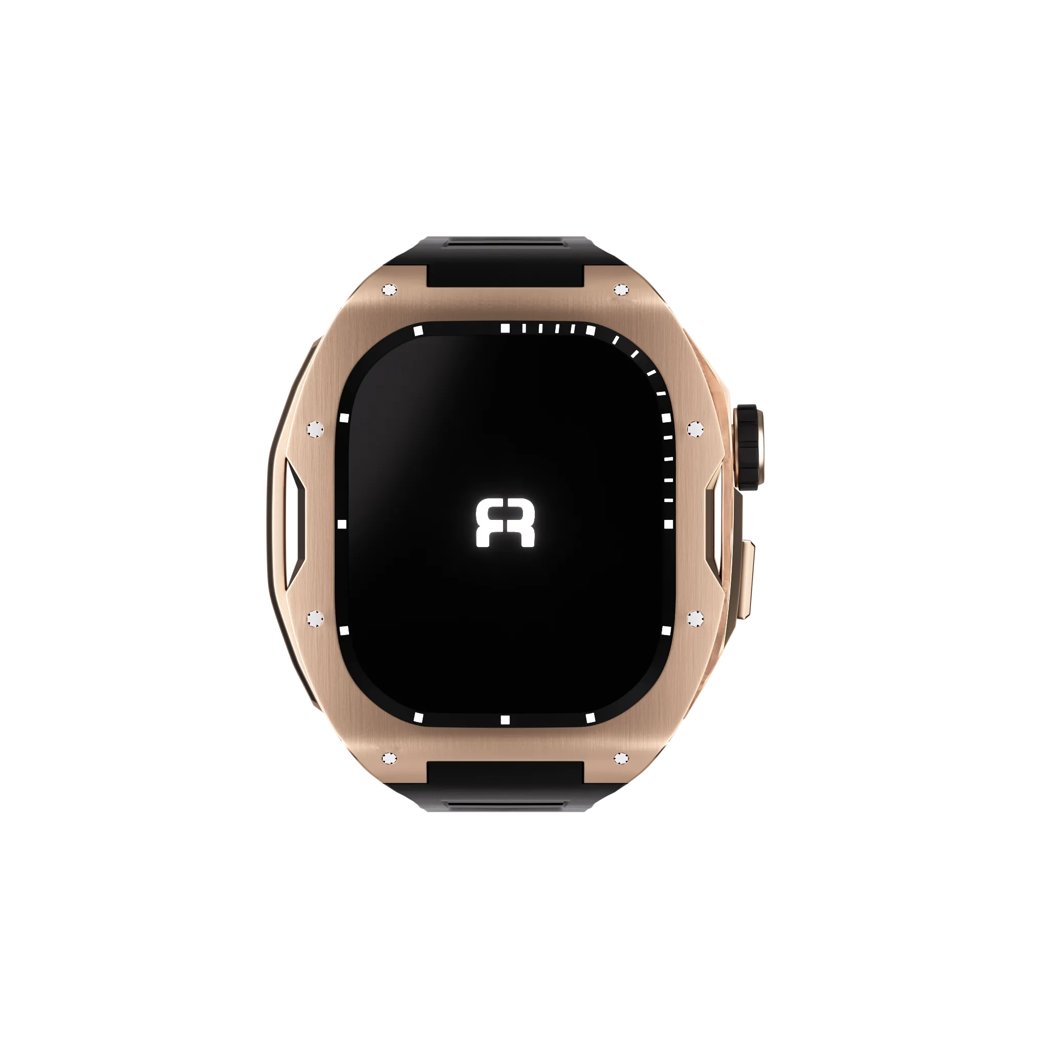 Reqior Apple Watch 45mm Case with Rubber Strap (Rose Gold)