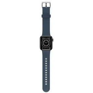 Otterbox Silicone Strap, blue, on a watch, direct front view