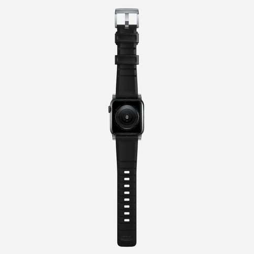 Nomad Rugged Apple Watch siliconen bandje (zwart/zilver)