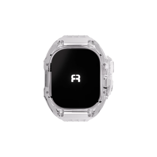 Reqior Apple Watch 45mm polymer case met rubberen band (transparant)