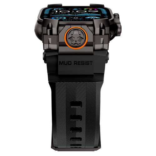 Apple Watch Ultra four claw' siliconen band (zwart met zwart)