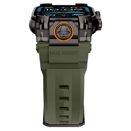 Apple Watch Ultra four claw' siliconen band (groen met zwart)