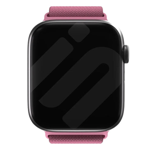 Nylon Elastic Strap, pink, on a watch, direct front view