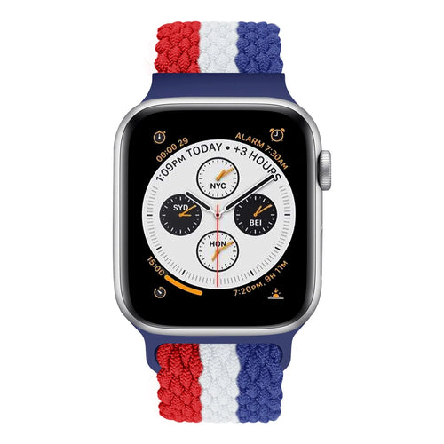 Braided Nylon Strap, on a watch, direct front view