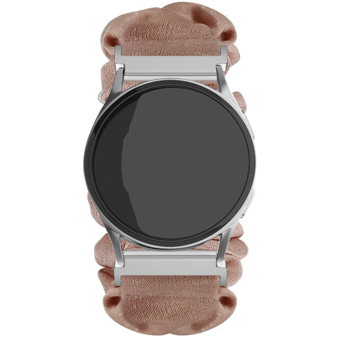 Samsung Galaxy Watch Active scrunchie bandje (beige met parels)
