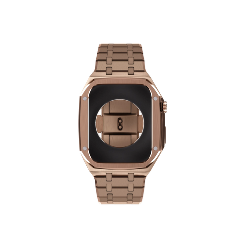 Reqior Apple Watch 45mm Kast met Stalen Band (Roségoud)