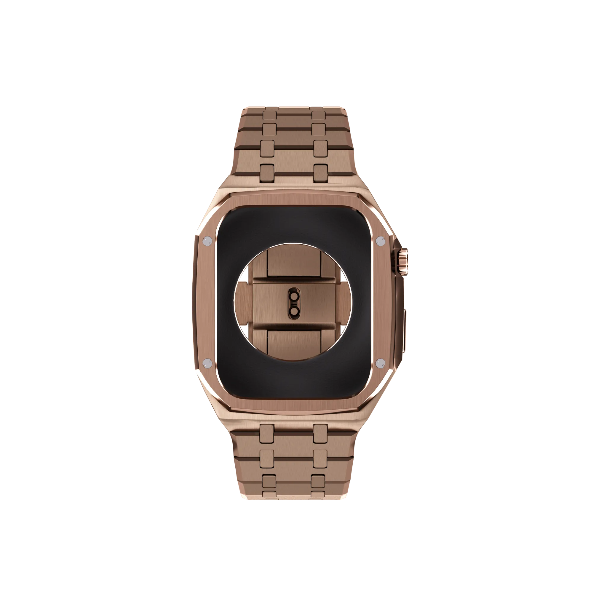 Reqior Apple Watch 45mm Kast met Stalen Band (Roségoud)