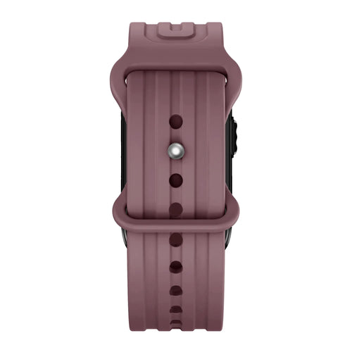 Silicone Strap 'Classic', light plum, on a watch, direct front view