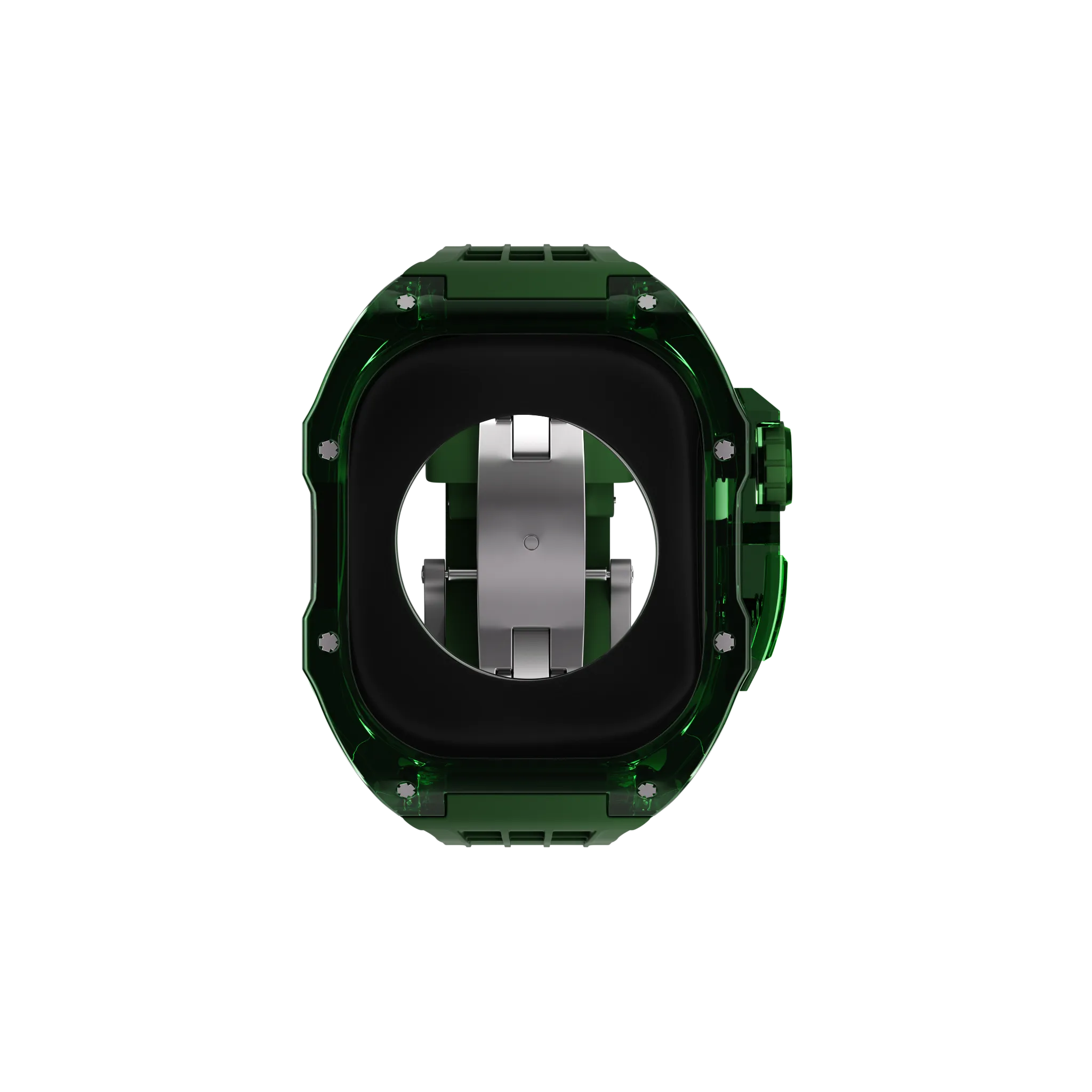 Reqior Apple Watch 45mm polymer case met rubberen band (groen)