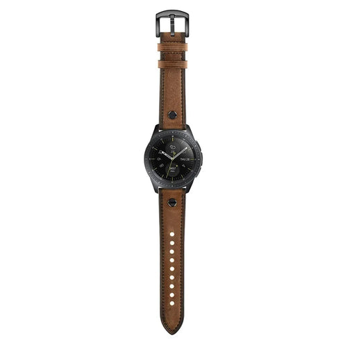 Suunto Race (S) geschroefde leren bandje (donkerbruin)