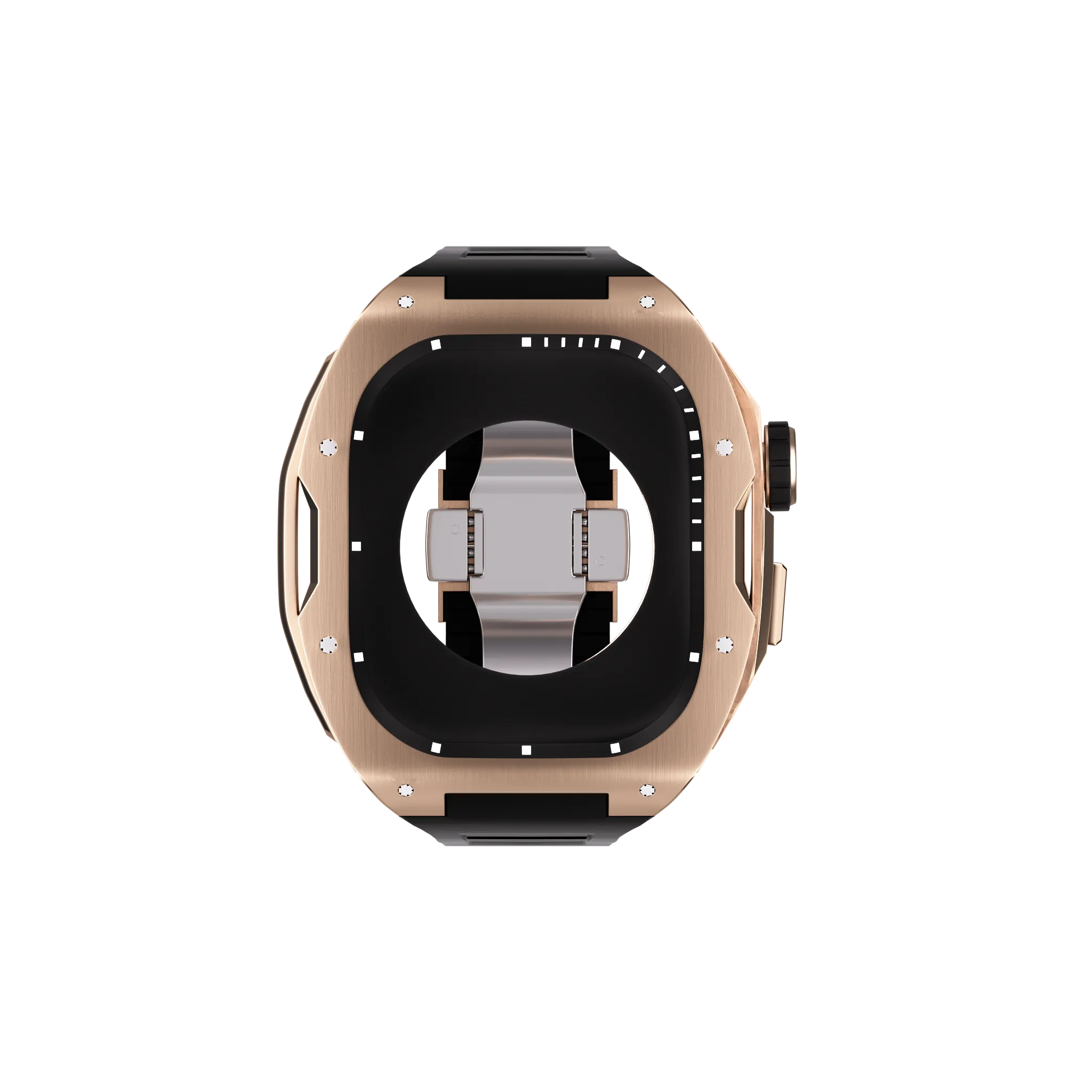 Reqior Apple Watch 45mm Case with Rubber Strap (Rose Gold)