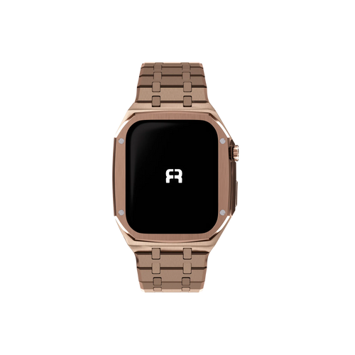 Reqior Apple Watch 45mm Kast met Stalen Band (Roségoud)