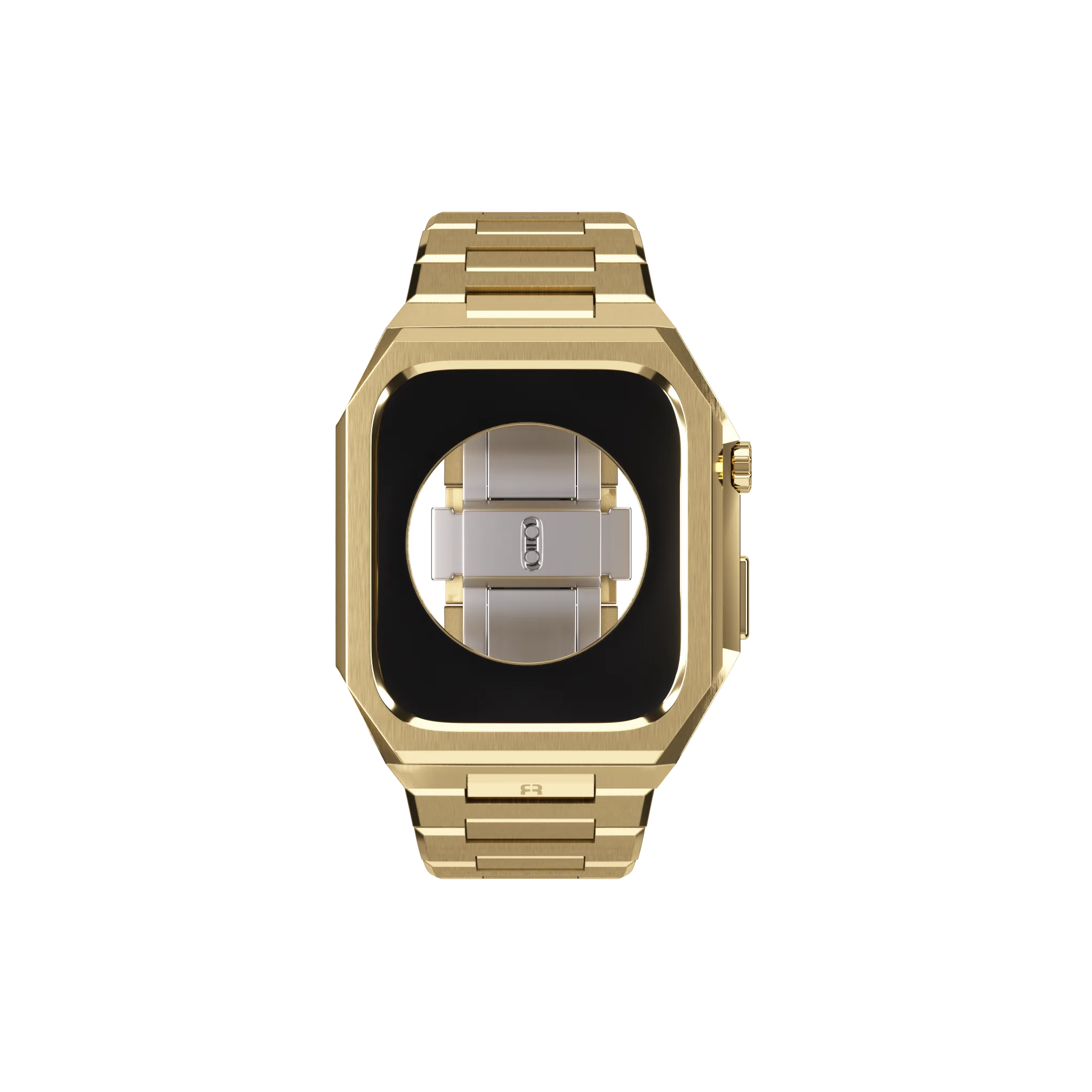 Reqior Apple Watch 45mm case met stalen band 'Nautilus' (goud)