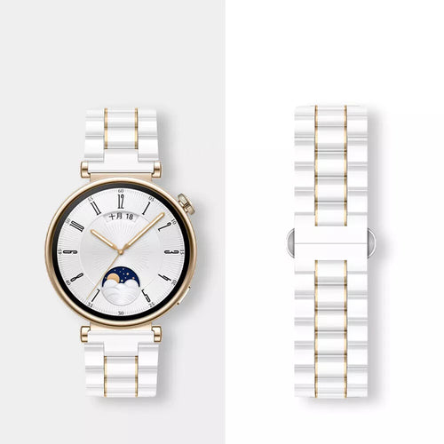 Huawei Watch 5 - 42mm keramiek bandje (wit/goud)