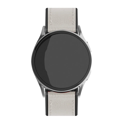 Leren hybrid horlogeband 22mm - universeel - wit
