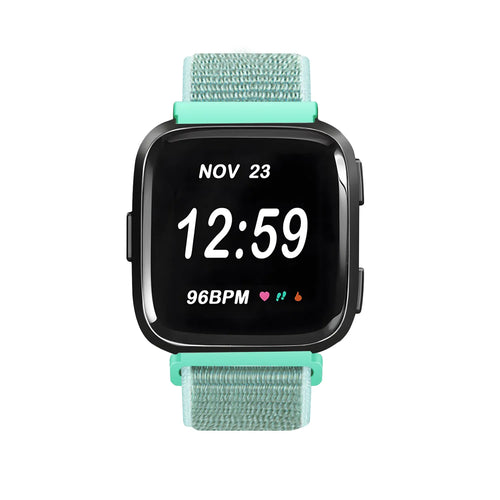 Nylon Strap, mint, on a watch, direct front view