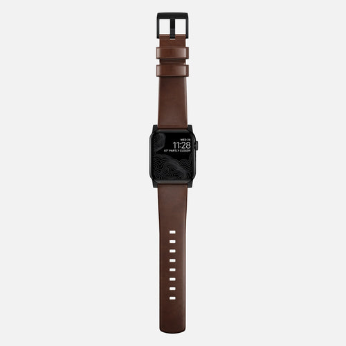 Nomad Modern Apple Watch leren bandje (bruin/zwart)