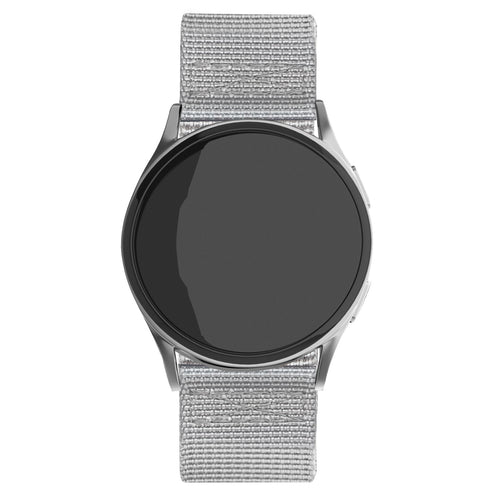 Nylon Buckle Strap, grey, on a watch, direct front view