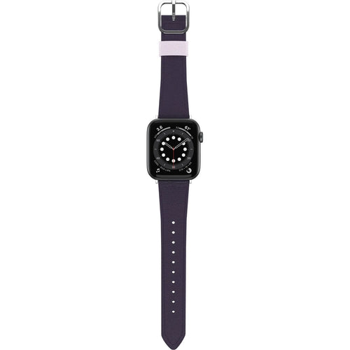 Otterbox Symmetry Cactus Leather, purple, on a watch, direct front view