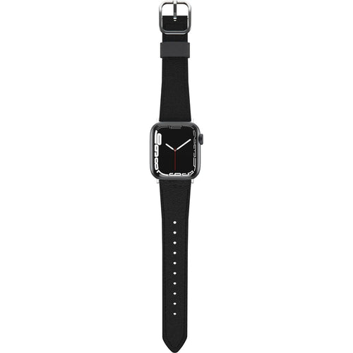 Otterbox Symmetry Cactus Leather, black, on a watch, direct front view