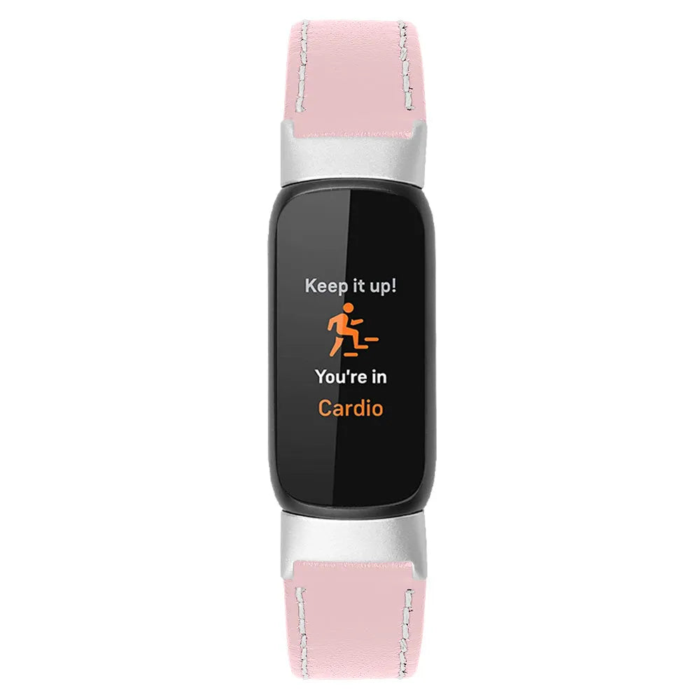 Fitbit Luxe modern leren bandje (roze)